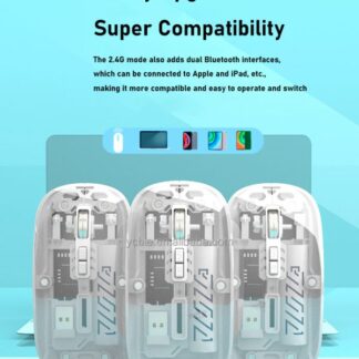 M-10A Transparent Wireless + Bluetooth Dual Mode Rechargeable Mouse