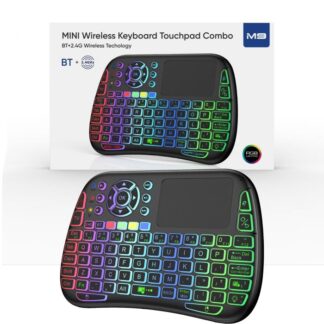 M9 BLUETOOTH MINI WIRELESS KEYBOARD 7 BACKLIT 2.4G AIR MOUSE REMOTE TOUCHPAD M9 BLUETOOTH MINI WIRELESS KEYBOARD 7 BACKLIT 2.4G AIR MOUSE REMOTE TOUCHPAD