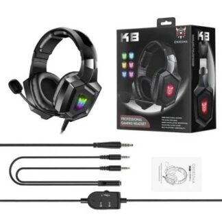 Onikuma K8 RGB Gaming Headphone Over-ear Headset With Microphone Volume Control Headphones RGB LED Lights