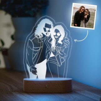 Personalised LED Lamp with Outline Illustration