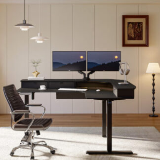 HUANUO Clutter-Free Dual Monitor Mount with Ergonomic Design