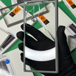 Spigen Ultra Hybrid Transparent Natrual Titanium Border Case for Samsung Galaxy S24 Ultra Cover